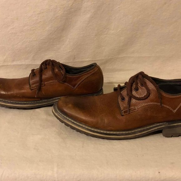 Size 11M Men's Kenneth Cole Reaction All Weather Sole Brown Leather Shoes - Picture 10 of 10